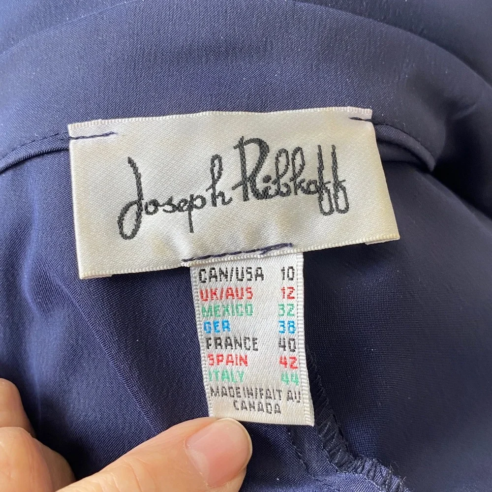 Joseph Ribkoff Navy Sleeveless Zip-Up Midi Dress Size 10 - Picture 13 of 16